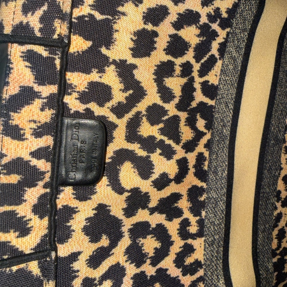 Dior Black and Tan Leopard Tote - Picture 4 of 5